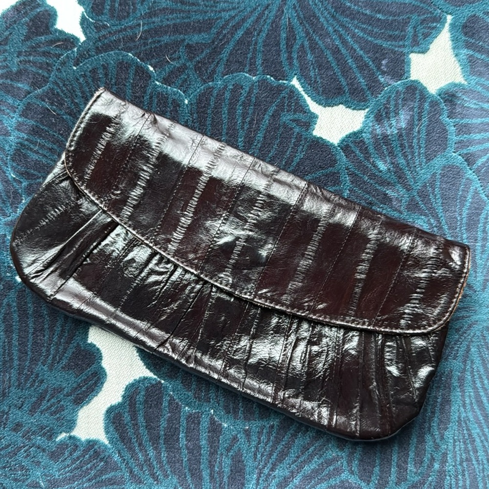 Vintage Maiden Voyage EEL SKIN wallet / clutch